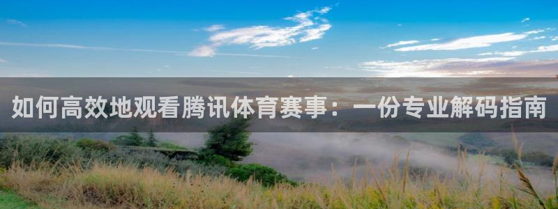 如何高效地观看腾讯体育赛事：一份专业解码指南